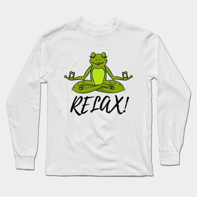 RELAX FROG IN YOGA POSITION Long Sleeve T-Shirt by hatem